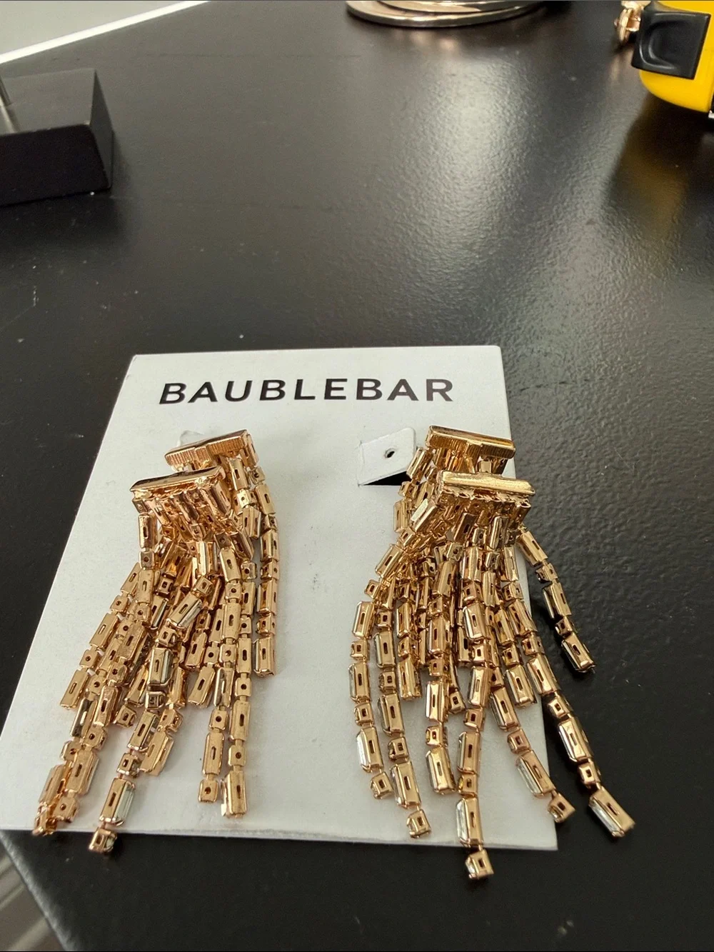 Baublebar NEW Cup chain double fringe drop earrings